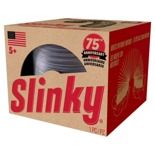 Retro Slinky the Original Walking Spring Toy, Silver Metal Slinky